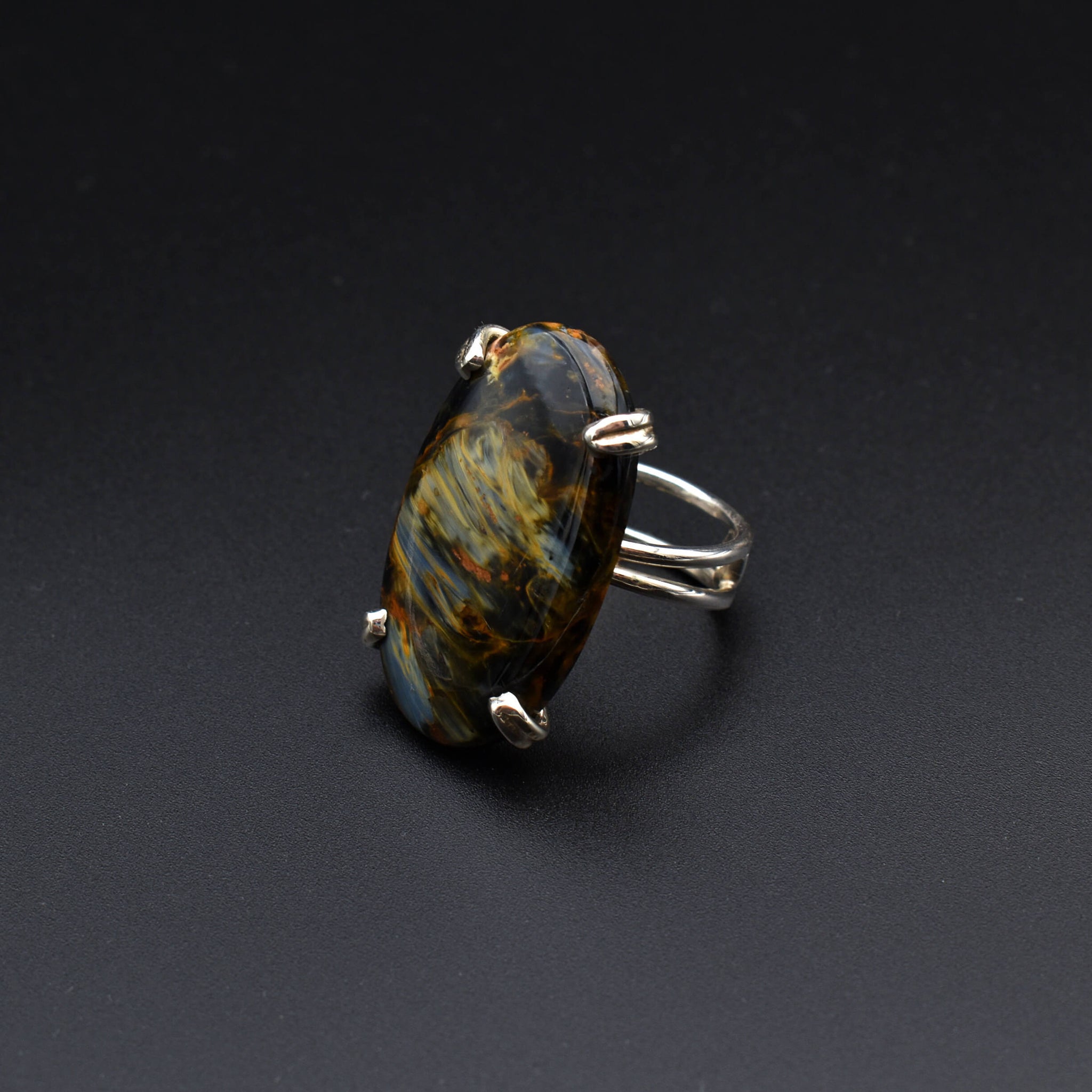 Pietersite Silver Ring - Nature's Tempest | Handcrafted Jewelry | Sustainable 925 Silver | Unique Gemstone Ring | Artisanal Craftsmanship | Eco-Friendly Design