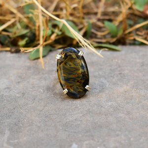 Pietersite Silver Ring - Nature's Tempest | Handcrafted Jewelry | Sustainable 925 Silver | Unique Gemstone Ring | Artisanal Craftsmanship | Eco-Friendly Design