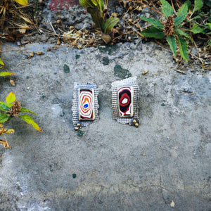 Radiant Rainbow: Handcrafted Fordite Earrings